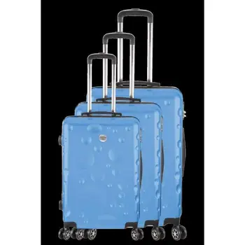 

FRANCE BAG Set of 3 Suitcases 8 wheels abs/polycarbonate Blue