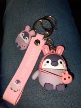 LLavero de muñeco de pingüino bonito de dibujos animados creativo coche personalizado llavero exquisito llavero correa de mano bolso adornos para el móvil