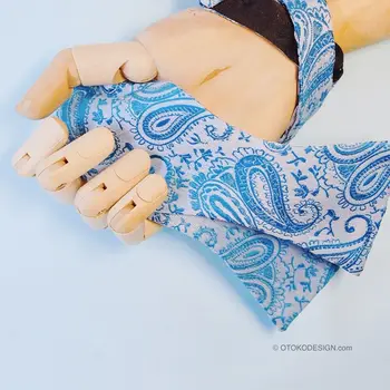 

Men's self-tie (cotton, gray, figure) 52409