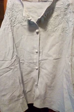 Camisas de manga larga para mujer, camisa de lino con botones, bordado de algodón Vintage, Tops de talla grande 4XL, Tops de señora blusa informal de cuello redondo blanco