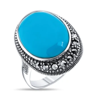 

Silver ring with turquoise Sint. And Marcasite