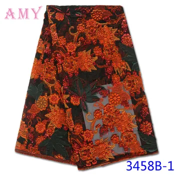

Latest Jacquard Fabric Brocade Lace Tissu Top Selling African Tulle Net Lace Fabric Brocade Fabric for Nigerian Wedding AMY3458B