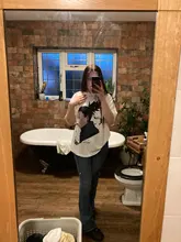 Oversized Tops Short-Sleeved Shirts Summer Loose Fashion Women Printing Causal New