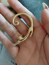 Bonitos pendientes de gato con Clip, pendientes de presión para mujer, Orecchini, pendientes para envolver, pendientes, boucle doreille Clip 2E280