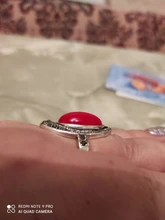 Kinel-anillo rojo de boda étnico para mujer, sortija tibetano Retro de plata, mosaico de cristal negro, joyería Vintage 2020