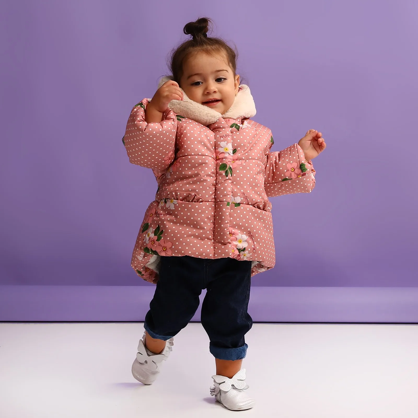 

ebebek Midimod Baby Girl Flower Patterned Water Repellent Coat
