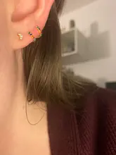 ROXI-Pendientes de aro coloridos con cristales de circonita para mujer, aretes de lujo, a granel, ajustados, de cartílago arcoíris