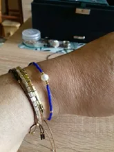 ZMZY-Pulsera de Perlas Naturales Miyuki de cuentas finas hechas a mano para mujer, brazaletes de piedras de vidrio negro, cuerda ajustable Bohemia, joyería para mujer