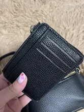 Cartera delgada de cuero PU Unisex, Tarjetero con cremallera, funda para tarjetas de crédito, Mini tarjetero, regalo