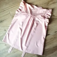 Blusa de manga corta con lazo y lunares para verano, camisa Vintage con volantes para mujer, blusas con lazo, tapas atractivas para mujer