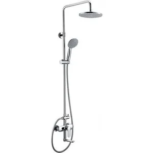

Belbagno Reno shower system with bath mixer, cast, top and hand shower, Chrome (REN-VSCM-CRM-IN)