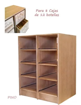 

Estante de Pino para 8 Cajas de 12 botellas