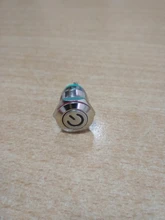 Botón de bloqueo momentáneo, pulsador fijo de cabeza plana de 12mm, 3V, 5V, 9V, 12V, 24V, 220V, resistente al agua, LED, de metal