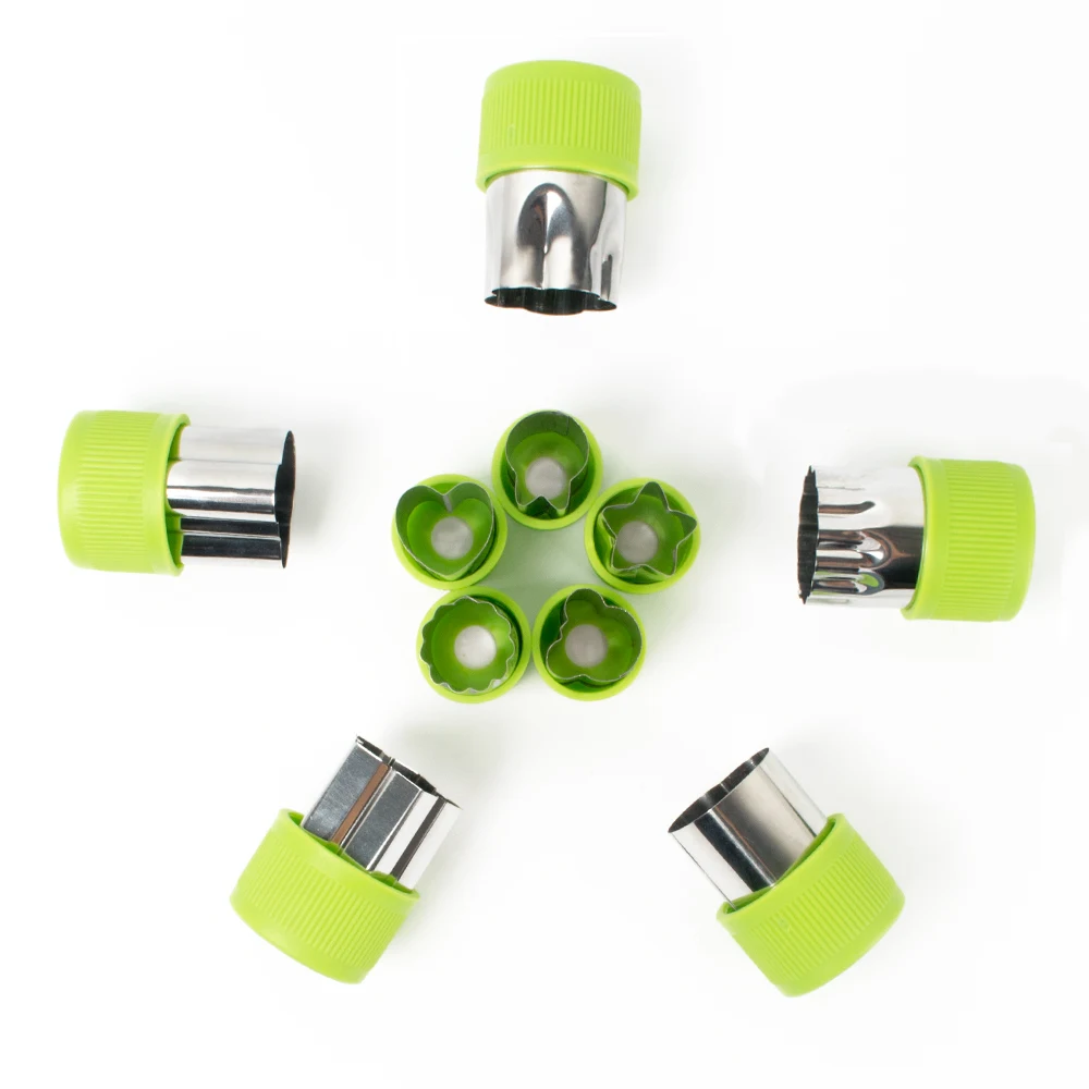 10 Pcs Vegetable cutter shapes Set fruit and Cookie Stamps Mold cookie cutter Decorative Food for kids baking