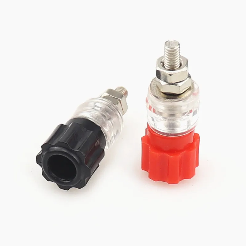 

1Pair Red Black SCR Connector Amplifier Terminal Binding Post Banana Plug Jack Socket Adapter for The Speaker Input Port Connect