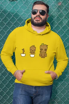

Angemiel Wear Growing Groot Yellow Men 'S Hooded Sweatshirt