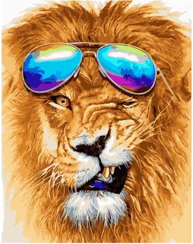 

Painting by numbers PKC 43017 fashionable lion 30*40 exclusive