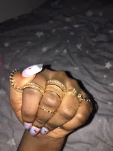 Tocona 8 unids/set, Anillos geométricos conjuntos de cristal claro de cadena de oro de piedra anillos de apertura para la joyería de las mujeres accesorios 9012