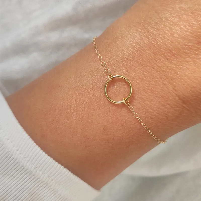 Your Always Charm Circle Necklace,Eternity Karma Circle Bracelet Jewelry Set Friendship Gifts