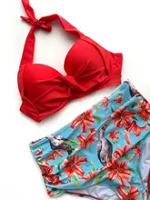 Bikini Swimsuit Sexy HALTER High-Waist Plus-Size Summer Biquini XXL Women Female