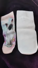 Calcetines cortos con estampado de gato 3D para niños y niñas, medias modernas con patrón 3D de 7 a 12 años