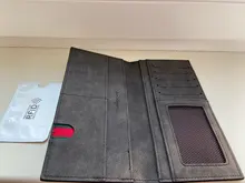 Carteira-cartera fina de 0,5 cm para hombre, billetera masculina de cuero natural suave