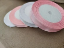 Cintas de satén rosa claro, 6mm, 10mm, 15mm, 20mm, 25mm, 40mm, 50mm, embalaje de regalo de decoración para Navidad, boda, fiesta de cumpleaños