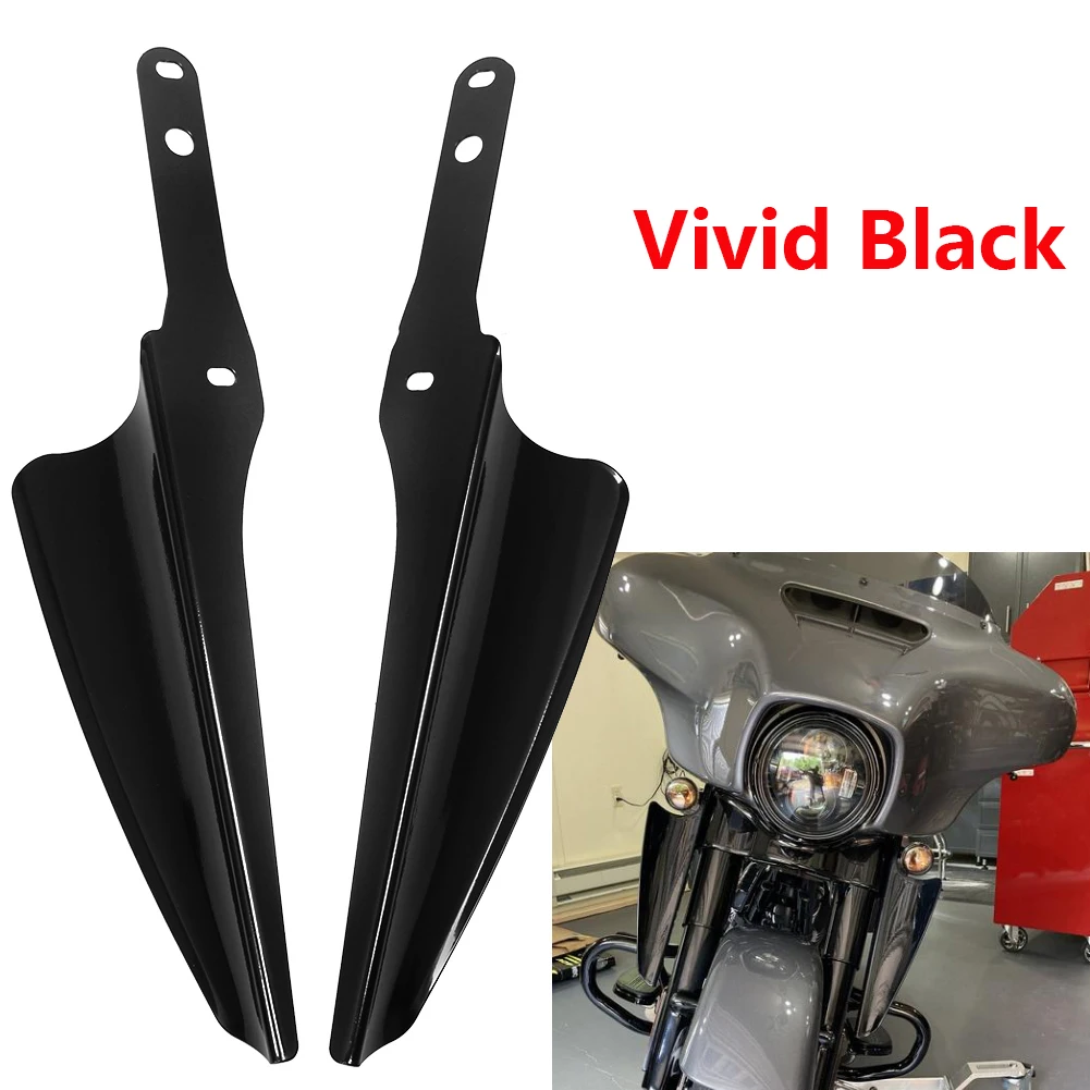 Motorcycle Vivid Black Front Fork Mount Wind Deflectors Fairing For