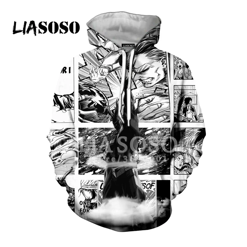LIASOSO, новинка, аниме, комиксы, Boku, No Hero Academy, Bakugou, кацуки, 3D принт, унисекс, толстовки с капюшоном, кофты, Harajuku, топы, X2780