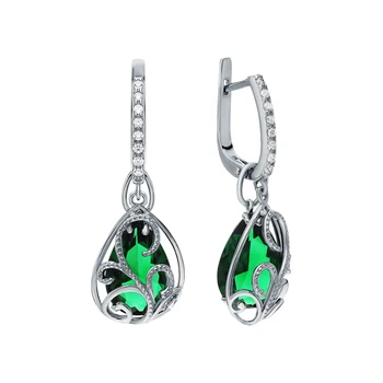 

Silver earrings with alpanite and cubic zirconia sunlight sample 925