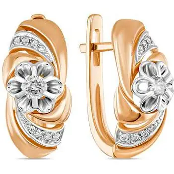 

Lucas gold earrings with 18 red gold diamonds