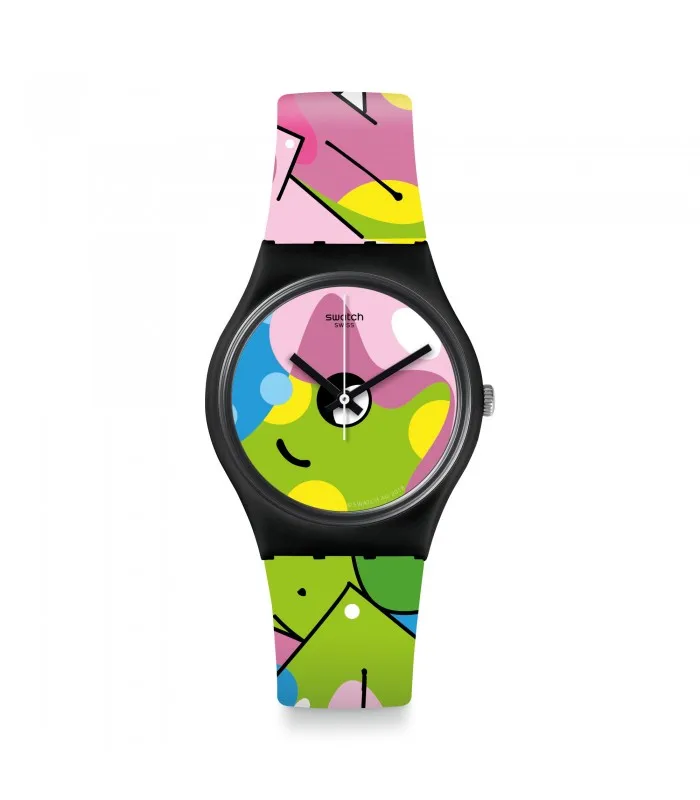 Часы swatch изображение граффити оригиналы Gent 34 мм Listen to me GB317