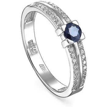 

Kabarovsky ring with sapphire and diamonds in white gold