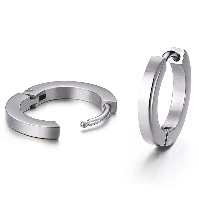 

CZ Hoop Earring Pure Titanium For Women Girls Men Small Titanium Plain/Cubic Zirconia Hoop Huggie Hypoallergenic Earrings 13mm