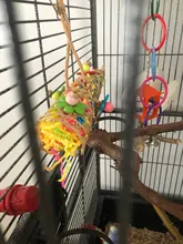 Juego de juguetes para pájaros, Set de 3 unidades por lote para trituradora de loros, jaula colgante variada de forrajeo, estante para masticar pájaros, juguetes para mascotas, juguete para loros molares