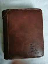 Cartera antirrobo RFID para hombre, tarjetero pequeño de cuero genuino, 3 pliegues, 2021