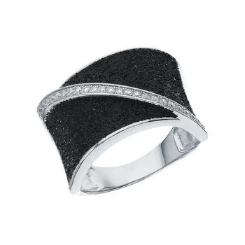 

Silver ring with glitter and cubic zirconium sunlight sample 925