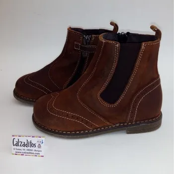 

Leather ankle boots type campero unisex Brown, Nens