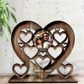 

Personalized Heart Design Wooden Trinket Table Clock-5