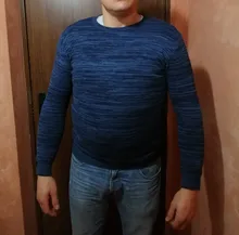 Suéter de lana y algodón para hombre, Jersey informal, Vintage, de colores combinados, cuello redondo de moda, Jacquard grueso y cálido