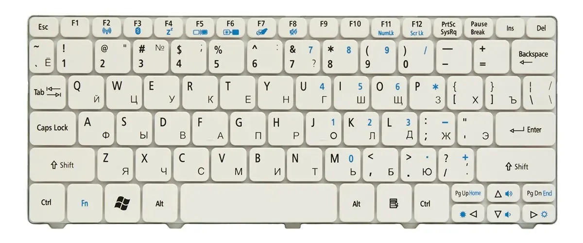 Клавиатура для ноутбука Acer Aspire One 521 532H AO532H D255 D257 D260 D270 Gateway LT21 PK130E91A04 V111102AS3 |