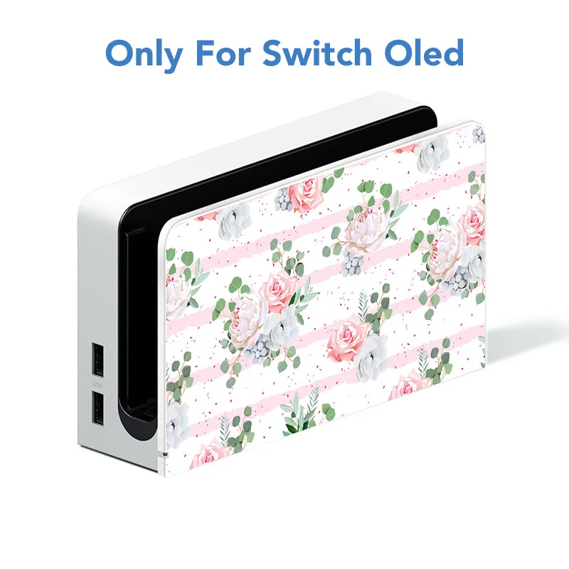 Doca para Nintendo Criar o Seu Personalizado Bonito Case Switch Oled Anime Decalque Capa Rosa Branco Roxo Preto Base Cores Próprio - Image 3