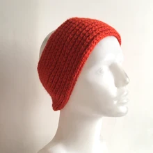 Папули Ручной Вязки Зимняя лента оранжевая