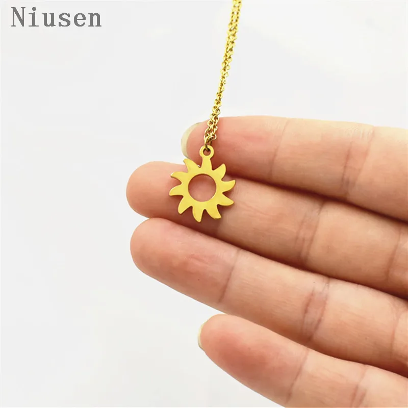 Stainless Steel Sunshine Sun Necklaces