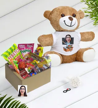 

Personalized Women 'S Teacher Caricature Of Nostalgic Lezzetler Plush Teddy Bear Gift Seti-2
