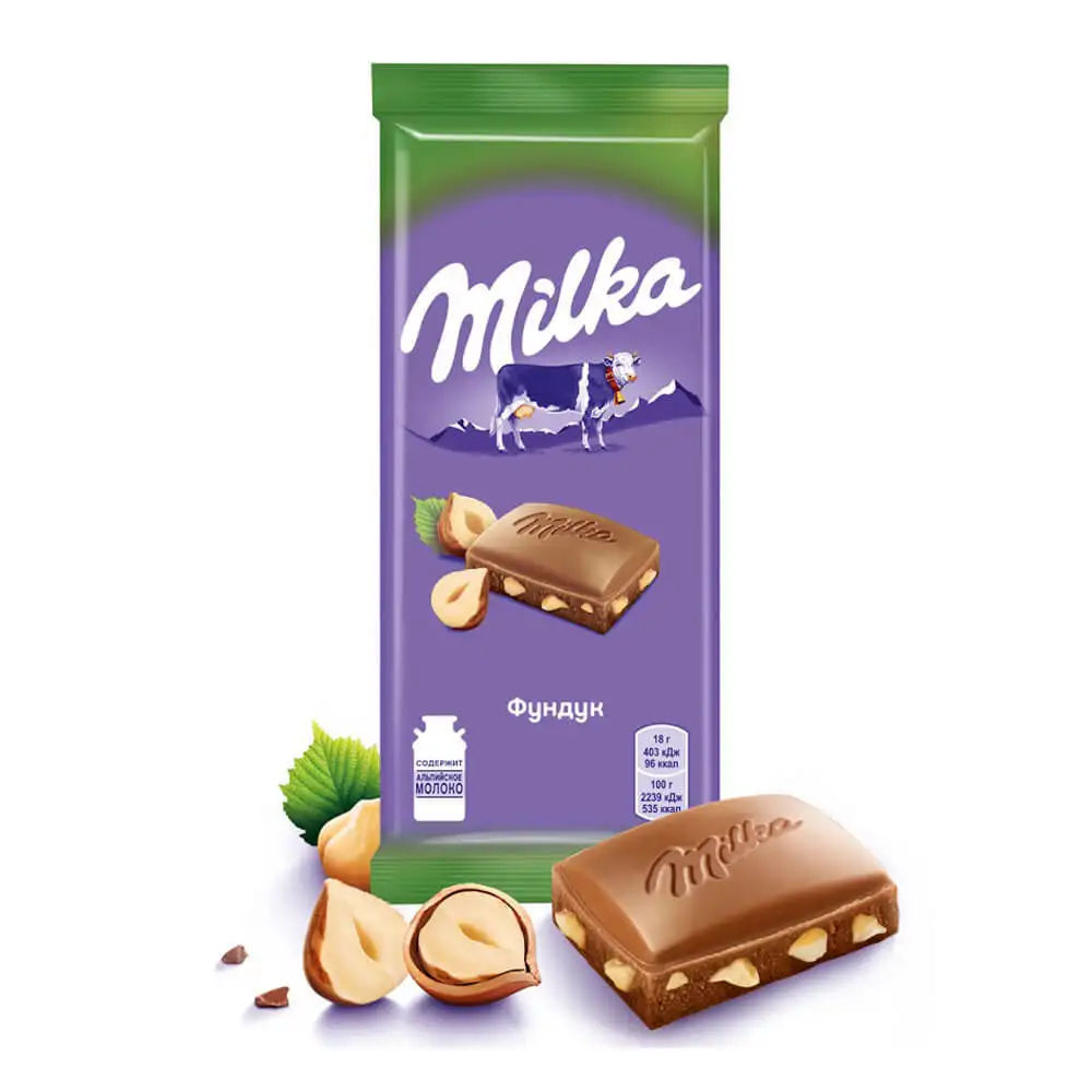 Шоколад Milka молочный с фундуком 90 г | Продукты