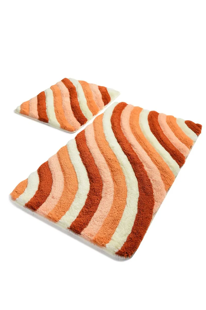 

Bath Mats Non Slip Anti Mould Mats Non Slip Anti Mould Colorful Salmon 2'Li Set 60X100 Cm- 50X60 Cm