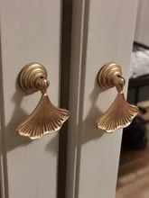 Cabinet Drawer Pulls-Knobs Furniture Dresser Wardrobe Cupboard Leaf Brass-Handles Gold