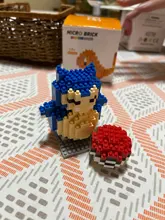 Bloques de Pokemon para niños, Pikachu, piezas de diamante, juguete de rompecabezas