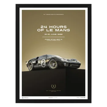 

Poster in the frame Ford gt40-black-24 H Le Mans - 1966, 32x42 cm